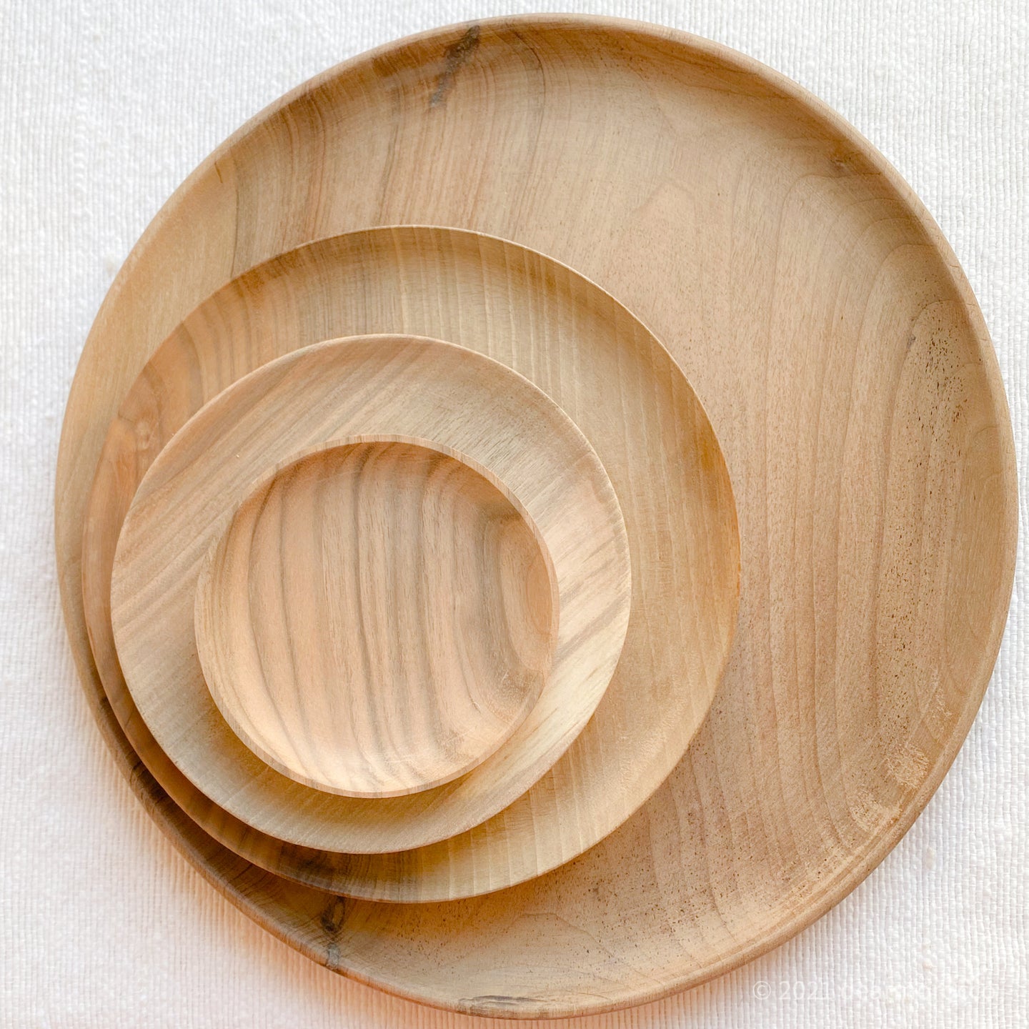 WS// Walnut tableware, round plate 6 pieces set  for wholesale //  dear Morocco