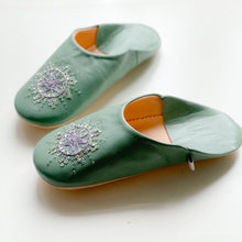 Cargar imagen en el visor de la galería, Babouche Stella Bahia blue // dear Morocco original leather slippers
