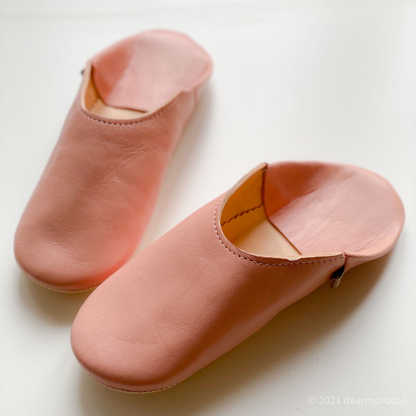 Simple Babouche Bridal Rose // dear Morocco original leather slippers