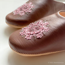 Cargar imagen en el visor de la galería, Babouche Stella Bridal rose// dear Morocco original leather slippers
