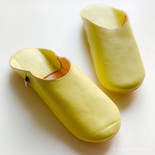 Simple Babouche Lemon Grass// dear Morocco original leather slippers