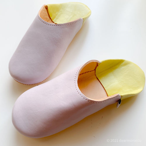Babouche Double color Lilla// dear Morocco original leather slippers