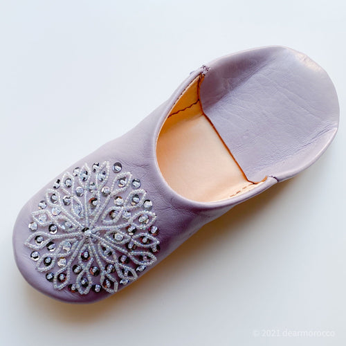 Beads Babouche Lavender// dear Morocco original leather slippers
