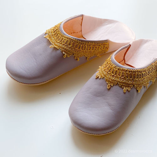 Babouche Malika Lavender// dear Morocco original leather slippers
