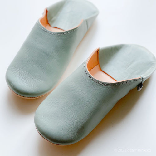 Simple Babouche Mariage Grey // dear Morocco original leather slippers