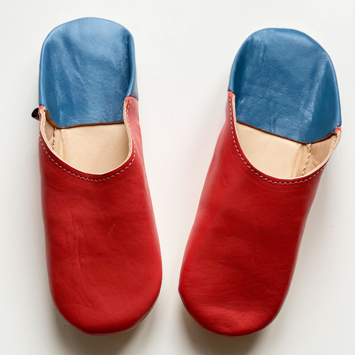 Babouche Double color Rose // dear Morocco original leather slippers