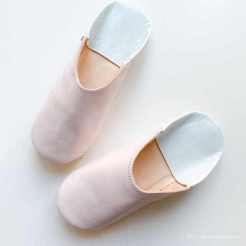 Babouche Double color Rose water// dear Morocco original leather slippers