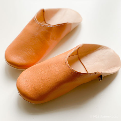 Babouche Double color Sahara// dear Morocco original leather slippers