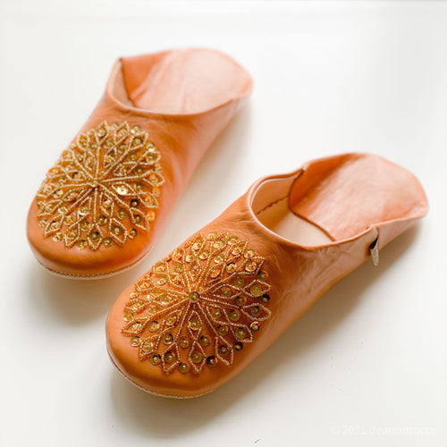 Beads Babouche Sahara// dear Morocco original leather slippers