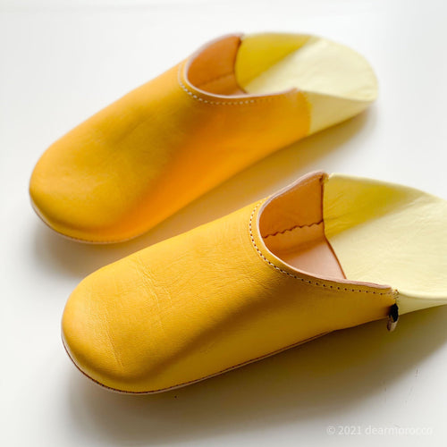 Babouche Double color Sunset// dear Morocco original leather slippers