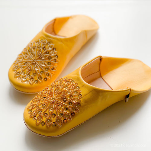 Beads Babouche Sunset// dear Morocco original leather slippers