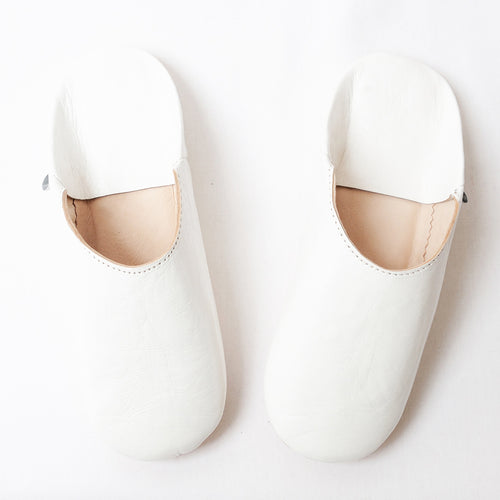 Simple Babouche White // dear Morocco original leather slippers